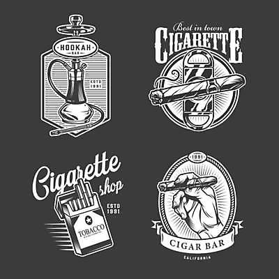 EPS 해외이미지 손 리본 일러스트 흡연 담배 들기 신체부위 세트 라벨 원형 담배꽁초 육각형 담배갑 옛날 해외일러스트 도형 모션 프레임 사람 파일형식 벡터 이미지허브