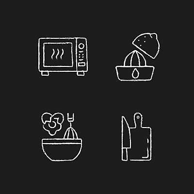 EPS 해외이미지 일러스트 도마 도마_주방용품 사람없음 검은색 흰색 전자레인지 오븐 레몬 믹서 식칼 과즙기 짜기 해외일러스트 컬러 과일 모션 주방용품 가전제품 레인지 파일형식 벡터 이미지허브