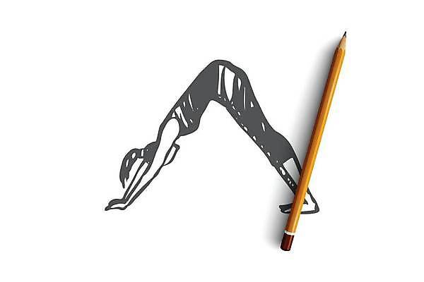 EPS 해외이미지 전신 여자 컨셉 일러스트 요가 허리숙이기 한명 성인 요가자세 스케치 손그림 얼굴없음 성인여자한명만 해외일러스트 1 웰빙 포즈 숙이기 미술 사람 여자한명만 성인여자만 파일형식 벡터 이미지허브