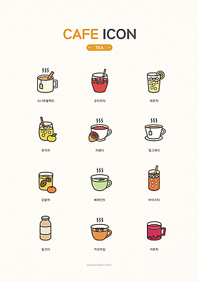 아이콘 종류 사람없음 카페 차 레몬 라인아이콘 메뉴 메뉴판 석류 레몬차 밀크티 시나몬 아이스티 얼그레이 오미자차 유자 유자차 캐모마일 페퍼민트 자몽티 2D아이콘 AI파일 꽃 음료 과일 차_음료 상점 민트 허브 파일형식 벡터