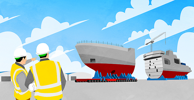 구름 남자 하늘색 일러스트 노동자 들기 상반신 성인 두명 항구 설계도 가리킴 엔지니어 안전모 조선소 직원 기중기 산업현장 안전조끼 조선업 선박 성인남자만 국내일러스트 AI파일 자연요소 직업 산업 수상교통 교통시설 모션 건설업 사람 손짓 파란색 중장비 기술자 헬멧 안전장비 남자만 성인만 파일형식 벡터