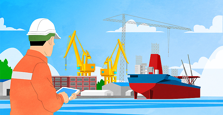 남자 하늘색 일러스트 노동자 작업복 한명 들기 상반신 성인 건물 태블릿 항구 제조 안전모 조선소 기중기 산업현장 조선업 선박 성인남자한명만 국내일러스트 AI파일 직업 1 건축물 옷 산업 수상교통 교통시설 모션 사람 파란색 전자제품 스마트기기 중장비 헬멧 안전장비 남자한명만 성인남자만 파일형식 벡터