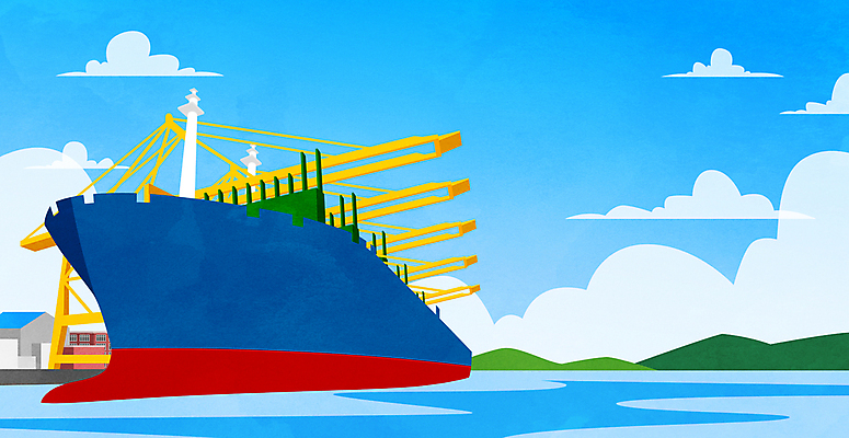 구름 바다 하늘색 일러스트 산 사람없음 항구 제조 조선소 기중기 산업현장 조선업 선박 국내일러스트 AI파일 자연요소 산업 수상교통 교통시설 파란색 중장비 파일형식 벡터