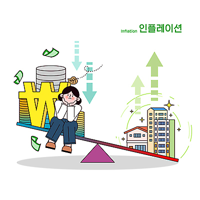 전신 여자 화살표 지폐 돈 일러스트 나뭇잎 아파트 주택 한명 앉기 성인 건물 턱괴기 원화 하락 고민 시소 가치 동전탑 집값상승 성인여자한명만 인플레이션 국내일러스트 AI파일 1 건축물 감정 컨셉 잎 모션 사람 경제 쌓기 동전 재산 놀이기구 상승 집값 여자한명만 성인여자만 파일형식 벡터