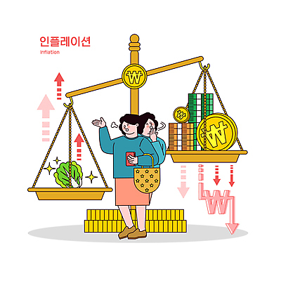 전신 여자 화살표 지폐 돈 일러스트 한명 서기 들기 성인 손들기 동전 놀람 원화 지갑 한숨 하락 장바구니 배추 가치 양팔저울 성인여자한명만 인플레이션 국내일러스트 AI파일 1 감정 컨셉 채소 모션 표정 저울 사람 경제 쇼핑 바구니 재산 여자한명만 성인여자만 파일형식 벡터