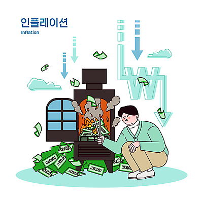 전신 구름 남자 화살표 지폐 일러스트 불 집게 한명 들기 성인 연기 장작 난로 하락 가치 웅크림 넣기 논밭태우기 성인남자한명만 인플레이션 국내일러스트 AI파일 자연요소 1 컨셉 돈 모션 사람 경제 난방기 남자한명만 성인남자만 파일형식 벡터