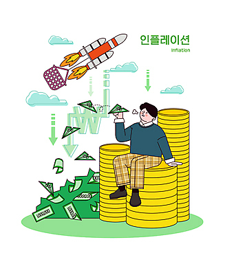 전신 구름 남자 화살표 지폐 돈 일러스트 한명 들기 앉기 성인 로켓 한숨 하락 장바구니 종이비행기 가치 동전탑 성인남자한명만 인플레이션 국내일러스트 AI파일 자연요소 1 컨셉 모션 사람 경제 쇼핑 쌓기 바구니 동전 재산 종이접기 남자한명만 성인남자만 파일형식 벡터