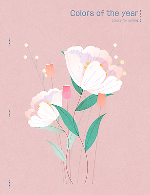 꽃 백그라운드 일러스트 타이포그라피 사람없음 유행 봄 2022년 트렌드컬러 고새머핑크 국내일러스트 AI파일 식물 문자 계절 분홍색 컬러 연도 파일형식 벡터 트랜드컬러