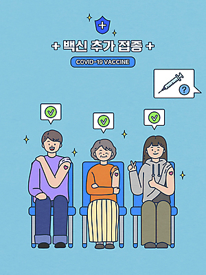 전신 PSD 학생 여자 노년 남자 할머니 하늘색 말풍선 의자 일러스트 청소년 주사기 앉기 성인 세명 물음표 체크표시 브이 백신 코로나바이러스 백신접종 델타변이바이러스 부스터샷 위드코로나 국내일러스트 기호 가구 의학 의료기기 모션 사람 손짓 파란색 바이러스 사회이슈 확인 접종 파일형식