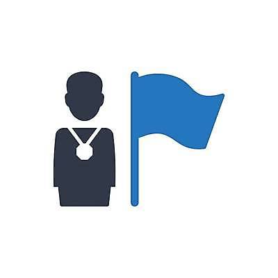 EPS 해외이미지 일러스트 비즈니스 성공 사람모양 사람없음 깃발 우승 메달 우승자 해외일러스트 모양 컨셉 최고 상_상패 파일형식 벡터 이미지허브