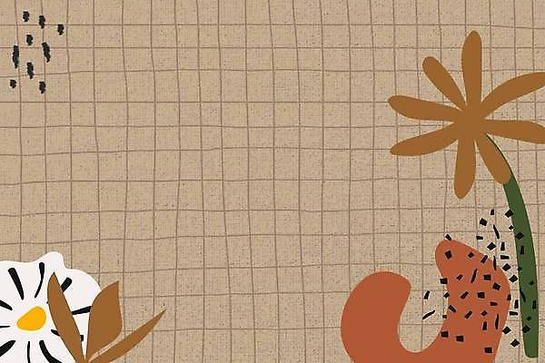 EPS 해외이미지 꽃 백그라운드 일러스트 추상 사람없음 갈색 빈티지 격자 손그림 내추럴 해외일러스트 식물 컬러 컨셉 무늬 파일형식 벡터 이미지허브