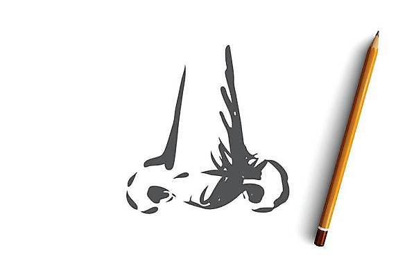 EPS 해외이미지 컨셉 일러스트 신체부위 스케치 코 심플 손그림 해외일러스트 미술 사람 파일형식 벡터 이미지허브