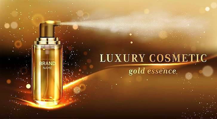 EPS 해외이미지 일러스트 사람없음 빛 반짝임 뷰티 화장품 금색 스킨케어 미스트 해외일러스트 컬러 모션 파일형식 벡터 이미지허브
