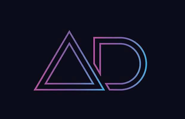 EPS 해외이미지 모양 템플릿 디자인 알파벳 분홍색 백그라운드 일러스트 회사 비즈니스 파란색 편지 심볼 신분 A D 엘리먼트 활자 해외일러스트 영어 컬러 활자판 파일형식 벡터 이미지허브