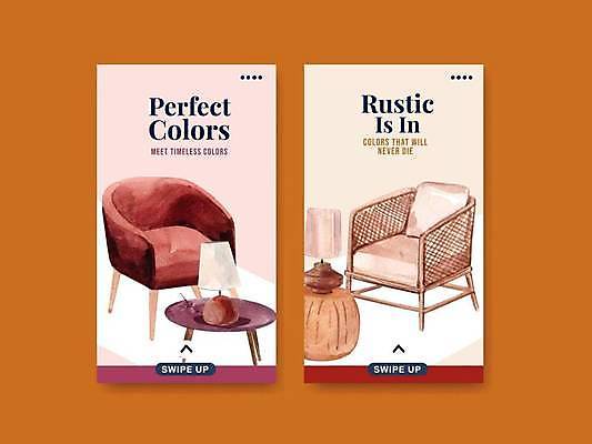 EPS 해외이미지 가구 의자 일러스트 탁자 조명 수채화 사람없음 인테리어 세트 소파 소셜네트워크 소셜미디어 수면등 해외일러스트 디자인 생활용품 파일형식 벡터 이미지허브