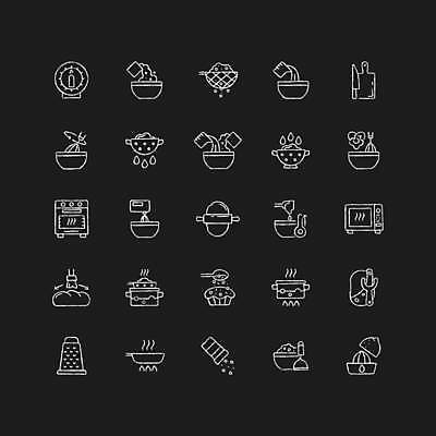 EPS 해외이미지 일러스트 주방용품 도마 도마_주방용품 요리 사람없음 검은색 흰색 프라이팬 전자레인지 믹서 만들기 밀대 식칼 강판 과즙기 튀김망 해외일러스트 컬러 생활용품 모션 조리도구 가전제품 레인지 파일형식 벡터 이미지허브