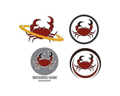 EPS 해외이미지 디자인 여러마리 일러스트 사람없음 빨간색 게 고리 심볼 해산물 집게발 해외일러스트 컬러 다수 갑각류 파일형식 벡터 이미지허브