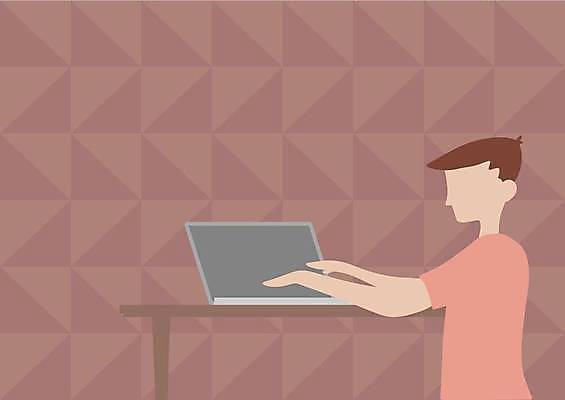 EPS 해외이미지 디자인 남자 백그라운드 일러스트 비즈니스 탁자 한명 상반신 성인 노트북 컴퓨터 비즈니스맨 얼굴없음 성인남자한명만 카피스페이스 해외일러스트 1 가구 사람 전자제품 공백 직장인 남자한명만 성인남자만 파일형식 벡터 이미지허브