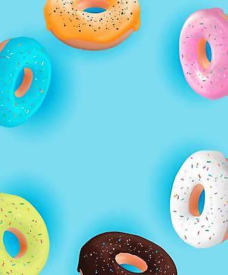 EPS 해외이미지 백그라운드 일러스트 사람없음 파란색 도넛 달콤 스프링클 카피스페이스 해외일러스트 컬러 디저트 장식 공백 맛 파일형식 벡터 이미지허브
