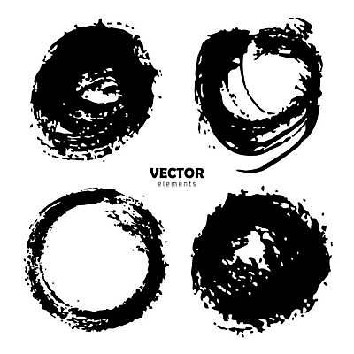 EPS 해외이미지 디자인 일러스트 붓터치 사람없음 검은색 원형 질감 그런지 해외일러스트 도형 컬러 파일형식 벡터 이미지허브