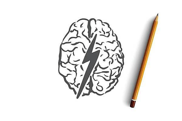EPS 해외이미지 일러스트 사람없음 스케치 뇌 손그림 번개모양 해외일러스트 모양 미술 번개 파일형식 벡터 이미지허브