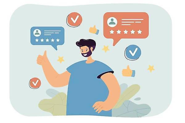 EPS 해외이미지 남자 별 허리손 하늘색 말풍선 잎 일러스트 한명 상반신 성인 최고 체크표시 손모양 별점 소셜네트워크 성인남자한명만 해외일러스트 자연요소 모양 식물 1 포즈 사람 파란색 확인 점수 평가 남자한명만 성인남자만 파일형식 벡터 손_신체부위 이미지허브