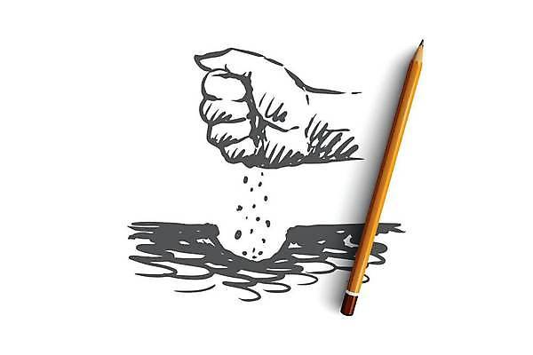 EPS 해외이미지 식물 손 일러스트 씨앗 들기 신체부위 흙 땅 스케치 손그림 씨뿌리기 해외일러스트 모션 미술 사람 파일형식 벡터 이미지허브