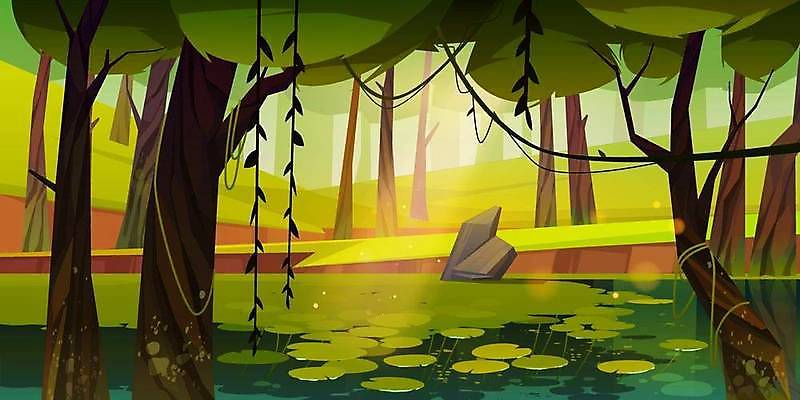 EPS 해외이미지 나무 식물 호수 백그라운드 일러스트 자연 이끼 풍경 사람없음 목재 초록색 물 여름 빛 컴퓨터 햇빛 환경 게임 연못 습지 숲 백합 신비 만화 공상 마법 깊이 변소 해외일러스트 자연요소 계절 꽃 컬러 컨셉 재료 놀이 전자제품 태양 생태계 파일형식 벡터 이미지허브