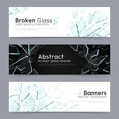 EPS 해외이미지 디자인 배너 조각 일러스트 유리 사람없음 그래픽 가로 세트 검은색 손상 흰색 해외일러스트 컬러 컨셉 재질 파일형식 벡터 이미지허브