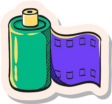 EPS 해외이미지 스티커 일러스트 사람없음 초록색 보라색 심볼 사진필름 해외일러스트 컬러 필름 파일형식 벡터 이미지허브