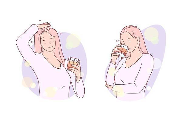 EPS 해외이미지 여자 술잔 일러스트 주류 들기 성인 두명 알코올 잡기 만족 양주 양주잔 성인여자만 해외일러스트 감정 음료 모션 잔 사람 여자만 성인만 파일형식 벡터 이미지허브