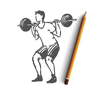 EPS 해외이미지 전신 남자 컨셉 일러스트 건강 한명 성인 운동 역기 스케치 손그림 얼굴없음 성인남자한명만 해외일러스트 1 미술 사람 남자한명만 성인남자만 파일형식 벡터 이미지허브