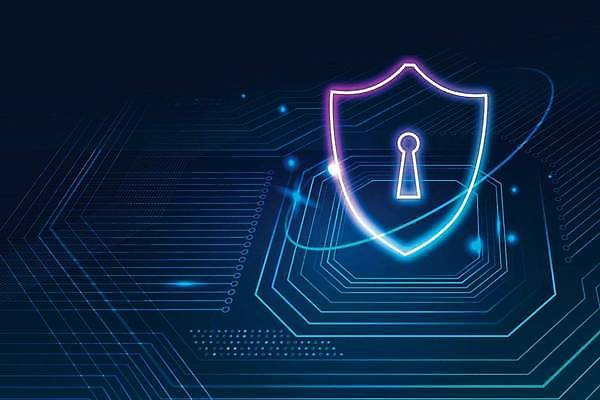 EPS 해외이미지 선 백그라운드 일러스트 사람없음 파란색 반짝임 디지털 보호 사이버 보안 방패모양 홀로그램 해외일러스트 모양 컬러 컨셉 모션 안전 방패 파일형식 벡터 이미지허브