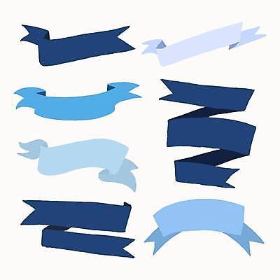 EPS 해외이미지 디자인 리본 일러스트 사람없음 파란색 세트 엘리먼트 해외일러스트 컬러 파일형식 벡터 이미지허브