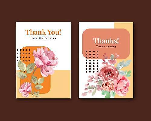 EPS 해외이미지 꽃 잎 일러스트 사람없음 주황색 흰색 점 감사카드 분위기 손그림 감성 해외일러스트 식물 컬러 컨셉 카드_감사 파일형식 벡터 이미지허브