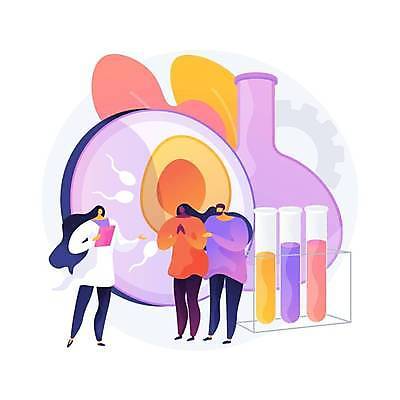 EPS 해외이미지 전신 여자 남자 일러스트 들기 손짓 성인 세명 임신 의사 시험관 비커 손모으기 난자 서류판 인공 성인만 해외일러스트 모션 실험기구 사람 사무용품 의료진 생식세포 파일형식 벡터 이미지허브