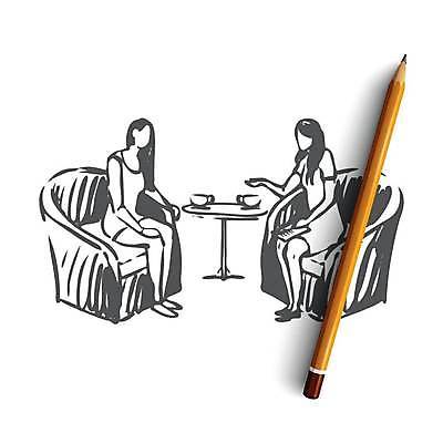 EPS 해외이미지 전신 여자 의자 일러스트 앉기 성인 두명 손들기 환자 의사 스케치 상담 손그림 테라피 우울증 정신과의사 치료사 얼굴없음 성인여자만 해외일러스트 직업 가구 의학 모션 미술 사람 뷰티 의료진 질병 여자만 성인만 파일형식 벡터 이미지허브