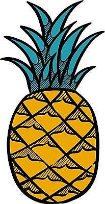 EPS 해외이미지 일러스트 사람없음 노란색 파인애플 해외일러스트 컬러 과일 열대과일 파일형식 벡터 이미지허브