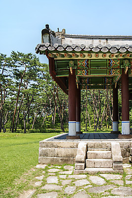 포토 JPG 주간 한국전통 여행 유적지 풍경 사람없음 야외 여름 관광지 세계문화유산 문화재 역사 한국사 조선시대 남양주 사릉 왕릉 정자각 조선왕릉 정순왕후 국내포토 자연요소 전통 계절 고건축 한국 경기도 파일형식 왕후