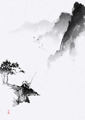 PSD 나무 여자 남자 일러스트 캘리그라피 조류 붓터치 낚시 산 사람 풍경 성인 세명 강 계곡 추억 강가 번짐 성인만 국내일러스트 식물 동물 컨셉 레저 파일형식 효과