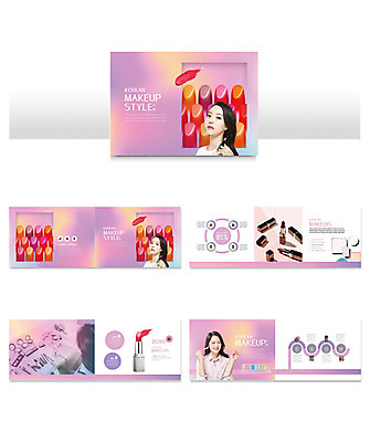 템플릿 여자 ZIP 리플렛 들기 사람 팜플렛 여러명 20대 성인 컬러풀 화장 뷰티 화장품 한국인 립스틱 성인여자만 인디자인 INDD 이미지템플릿 컬러 다수 모션 동양인 청년 여자만 성인만 파일형식