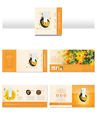 템플릿 꽃 ZIP 리플렛 재료 팜플렛 사람없음 뷰티 주황색 화장품 스킨케어 인디자인 INDD 이미지템플릿 식물 컬러 파일형식