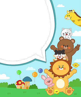 구름 동물캐릭터 말풍선 여러마리 일러스트 곰 프레임 병아리 한명 사람 소녀 친구 컬러풀 평화 귀여움 고양이 토끼 사자 기린 풍선 버섯집 프레임일러스트 소녀한명만 스쿨팩 국내일러스트 일러캐릭터 AI파일 자연요소 동물 캐릭터 1 여자 어린이 컬러 다수 컨셉 포유류 관계 조류 주택 반려동물 여자한명만 소녀만 파일형식 벡터