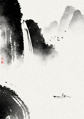 PSD 응시 남자 일러스트 캘리그라피 조류 붓터치 산 흑백 한명 풍경 성인 폭포 숲 뱃사공 동양화 언덕 번짐 새떼 산수화 선박 성인남자한명만 국내일러스트 동물 1 시선 수상교통 자연 촬영기법 미술 사람 남자한명만 성인남자만 파일형식 효과