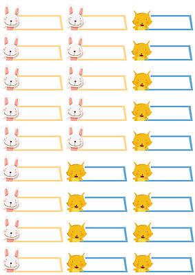 PSD 동물 교육 일러스트 프레임 사람없음 토끼 이름표 여우 번호표 에듀 에듀케이션 프레임일러스트 스쿨팩 국내일러스트 포유류 반려동물 파일형식