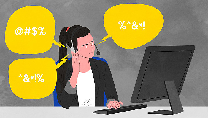 PSD 여자 감정 말풍선 일러스트 스트레스 한명 사람 앉기 성인 컴퓨터 헤드셋 듣기 분노 상담원 고객 텔레마케팅 판매원 불만 욕설 우울증 성인여자한명만 감정노동자 국내일러스트 직업 1 음향기기 모션 전자제품 헤드폰 사무원 질병 서비스업 여자한명만 성인여자만 파일형식