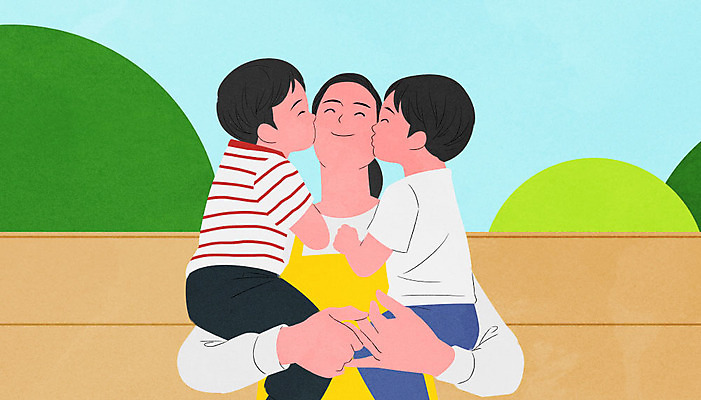 PSD 여자 남자 감정 어린이 일러스트 안기 키스 웃음 사람 앉기 소년 성인 세명 교사 보육원 원아 보육교사 감정노동자 아이돌봄 긴급돌봄 돌보미 국내일러스트 직업 모션 표정 애정표현 파일형식 돌봄서비스