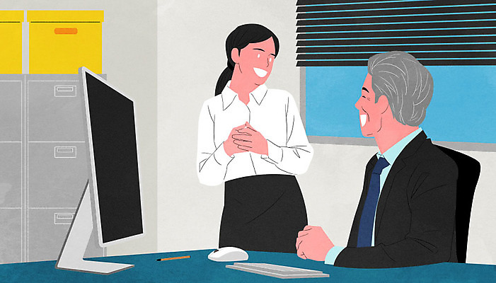 PSD 여자 남자 감정 일러스트 친절 스트레스 대화 서기 사람 앉기 성인 두명 비즈니스맨 비즈니스우먼 사장 직원 만족 비서 우울증 감정노동자 국내일러스트 직업 비즈니스 모션 말하기 직장인 질병 파일형식