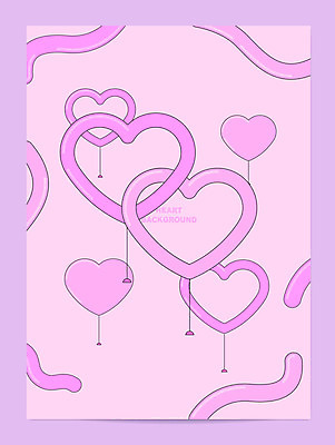 백그라운드 일러스트 프레임 사랑 사람없음 보라색 하트 풍선 프레임일러스트 국내일러스트 AI파일 모양 감정 컬러 파일형식 벡터