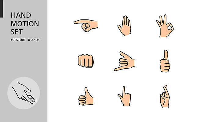 아이콘 손 모션 손짓 신체부위 세트 주먹 엄지손가락 가리킴 최고 행운 OK 손모양 따봉 2D아이콘 AI파일 모양 컨셉 손가락 사람 파일형식 벡터 손_신체부위